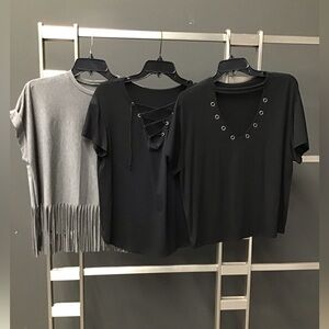 Stylish Black and Gray Women's Tops Set